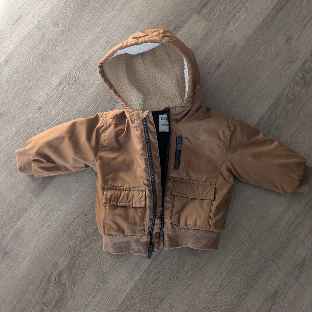 12-18 Months Sherpa Lined Puff Bomber Jacket